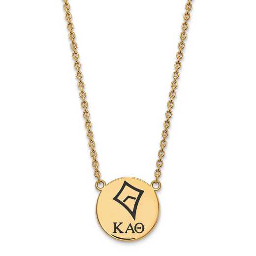 GP045KAT-18: SS w/GP LogoArt Kappa Alpha Theta Large Enl Pend w/Necklace