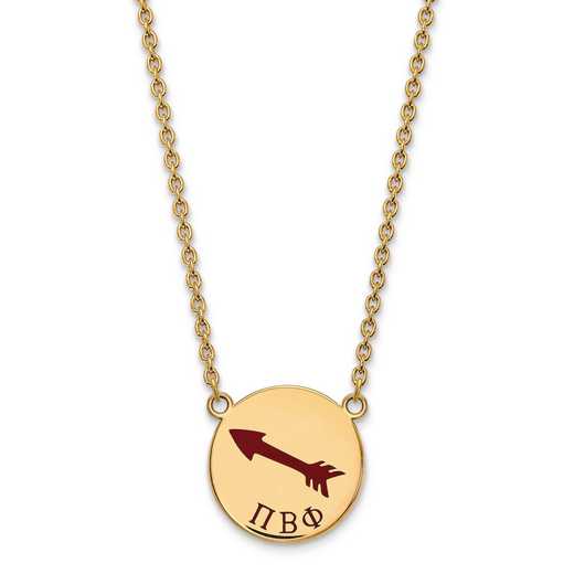 GP045PBP-18: SS w/GP LogoArt Pi Beta Phi Large Enl Pend w/Necklace