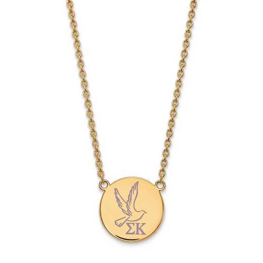 GP045SKP-18: SS w/GP LogoArt Sigma Kappa Large Enl Pend w/Necklace