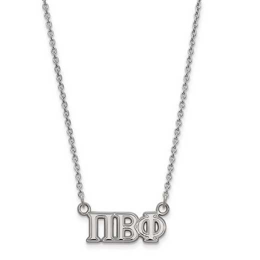 SS007PBP-18: SS LogoArt Pi Beta Phi Medium Pend w/Necklace