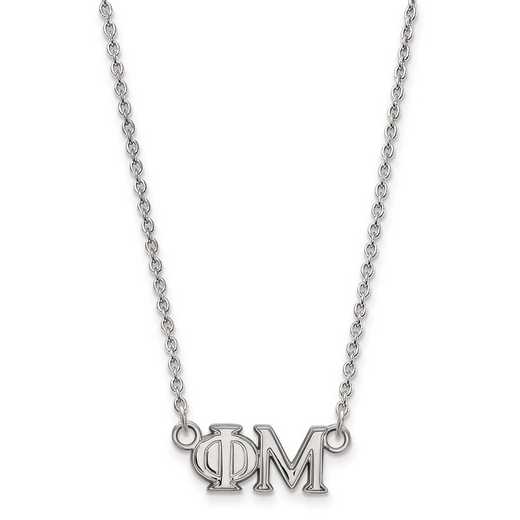 SS007PHM-18: SS LogoArt Phi Mu Medium Pend w/Necklace