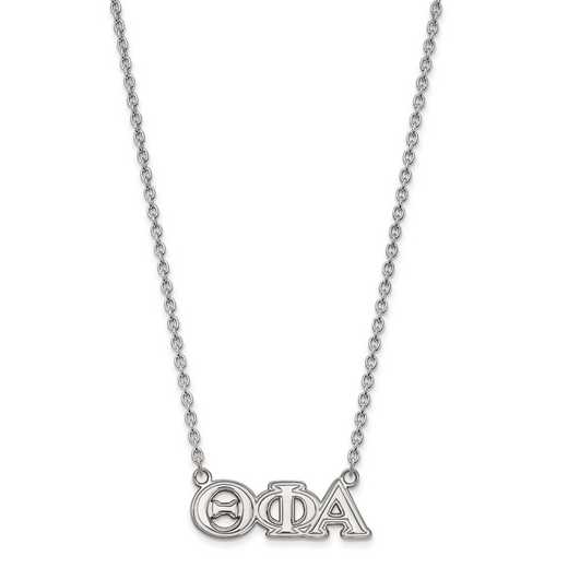 SS007TPA-18: SS LogoArt Theta Phi Alpha Medium Pend w/Necklace