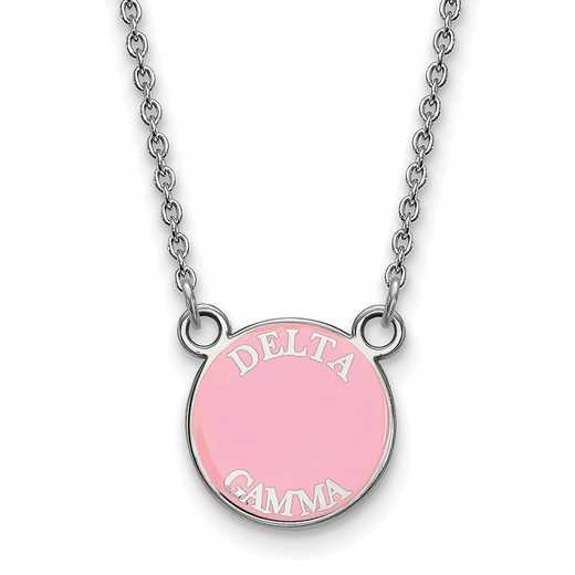 SS012DG-18: SS Rh-plated LogoArt Delta Gamma Sm Enamel Pend w/Necklace