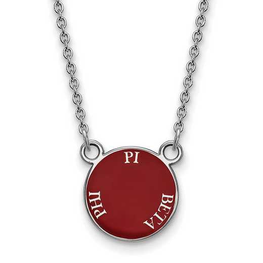 SS012PBP-18: SS Rh-plated LogoArt Pi Beta Phi Sm Enamel Pend w/Necklace