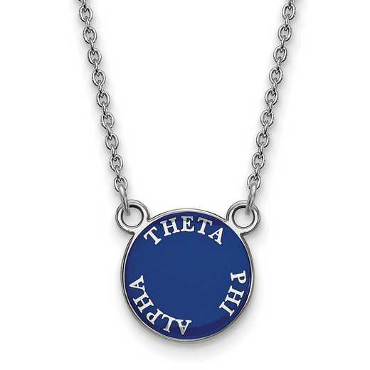 SS012TPA-18: SS Rh-plated LogoArt Theta Phi Alpha Sm Enml Pend w/Necklace