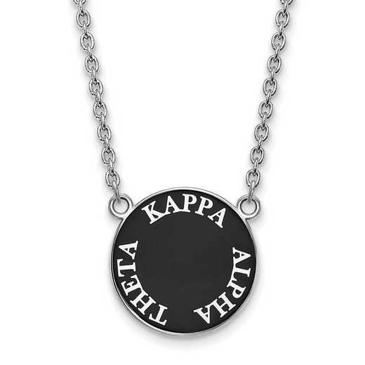 SS013KAT-18: SS Rh-plated LogoArt Kappa Alpha Theta Large Enl Pend w/Neck