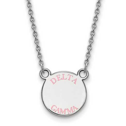 SS014DG-18: SS Rh-plated LogoArt Delta Gamma Sm Enamel Pend w/Necklace