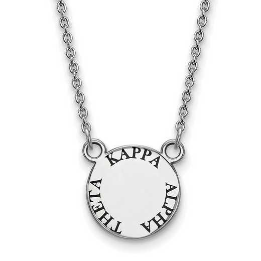 SS014KAT-18: SS Rh-plated LogoArt Kappa Alpha Theta Sm Enamel Pend w/Neck