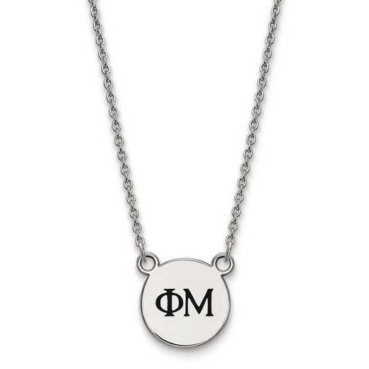 SS016PHM-18: SS LogoArt Phi Mu XS Enl Pend w/Necklace