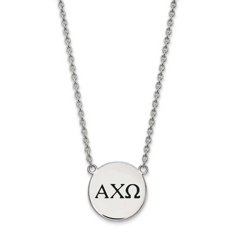 SS017ACO-18: SS LogoArt Alpha Chi Omega Large Enl Pend w/Necklace