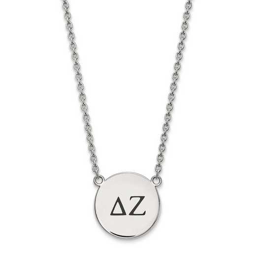 SS017DZ-18: SS LogoArt Delta Zeta Large Enl Pend w/Necklace