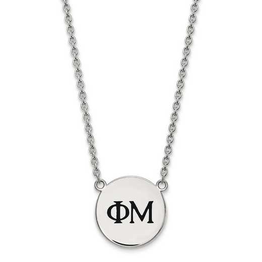 SS017PHM-18: SS LogoArt Phi Mu Small Enl Pend w/Necklace