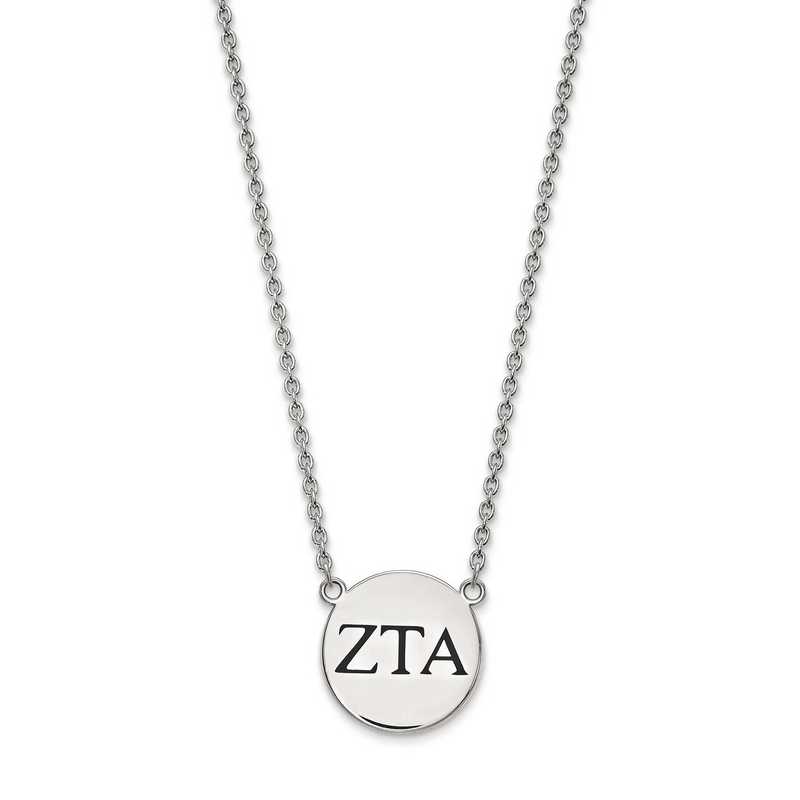 SS017ZTA-18: SS LogoArt Zeta Tau Alpha Large Enl Pend w/Necklace