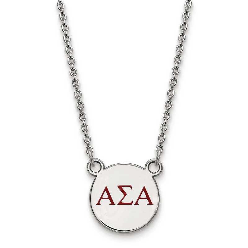 LogoArt Sterling Silver Alpha Sigma Alpha Small Pendant Chain Included