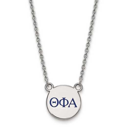 SS027TPA-18: SS LogoArt Theta Phi Alpha Sm Enl Pend w/Necklace