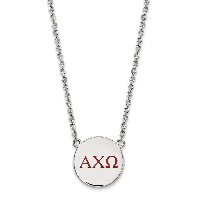 SS028ACO-18: SS LogoArt Alpha Chi Omega Large Enl Pend w/Necklace