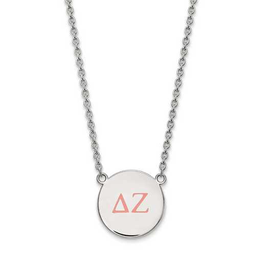 SS028DZ-18: SS LogoArt Delta Zeta Large Enl Pend w/Necklace