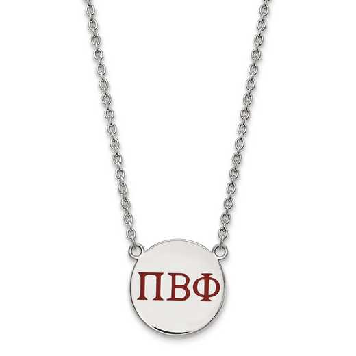 SS028PBP-18: SS LogoArt Pi Beta Phi Large Enl Pend w/Necklace