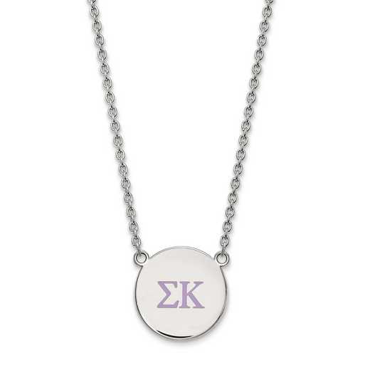 SS028SKP-18: SS LogoArt Sigma Kappa Large Enl Pend w/Necklace