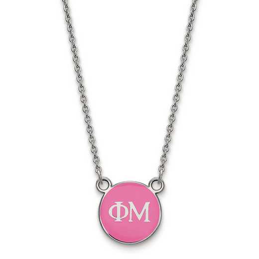 SS029PHM-18: SS LogoArt Phi Mu XS Enl Pend w/Necklace