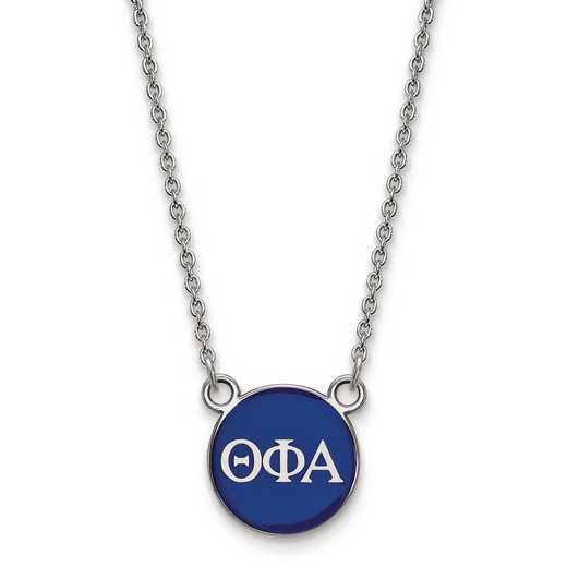 SS029TPA-18: SS LogoArt Theta Phi Alpha Sm Enl Pend w/Necklace