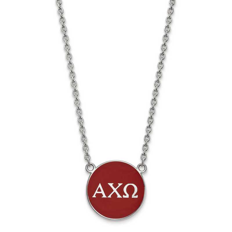 SS030ACO-18: SS LogoArt Alpha Chi Omega Large Enl Pend w/Necklace