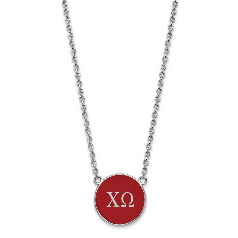 SS030CHO-18: SS LogoArt Chi Omega Large Enl Pend w/Necklace