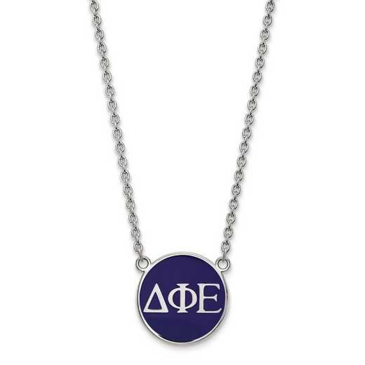 SS030DPH-18: SS LogoArt Delta Phi Epsilon Large Enl Pend w/Necklace