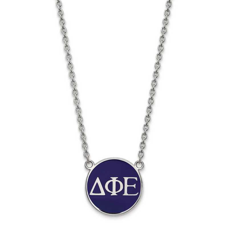 Greek Sororities Sterling Silver LogoArt Alpha Xi Delta Large Enl Pend with Necklace Size One Size 