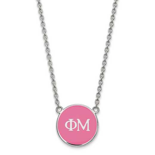 SS030PHM-18: SS LogoArt Phi Mu Small Enl Pend w/Necklace