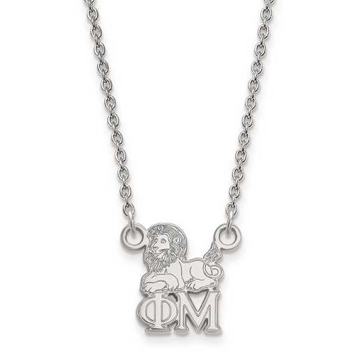 SS039PHM-18: SS LogoArt Phi Mu XS Pend w/Necklace