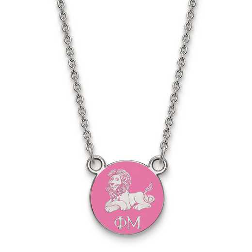 SS042PHM-18: SS LogoArt Phi Mu XS Enl Pend w/Necklace