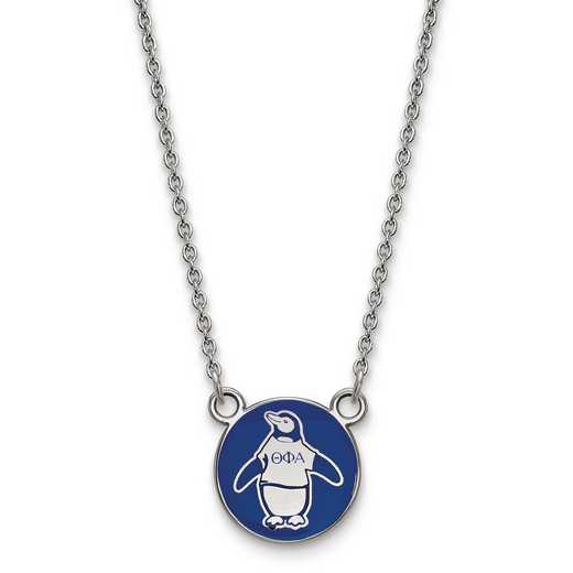 SS042TPA-18: SS LogoArt Theta Phi Alpha Sm Enl Pend w/Necklace