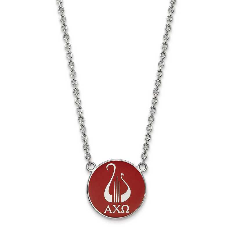 SS043ACO-18: SS LogoArt Alpha Chi Omega Large Enl Pend w/Necklace