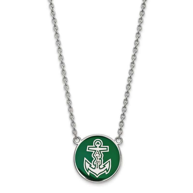 Greek Sororities Sterling Silver LogoArt Alpha Sigma Tau Large Enl Pend with Necklace Size One Size