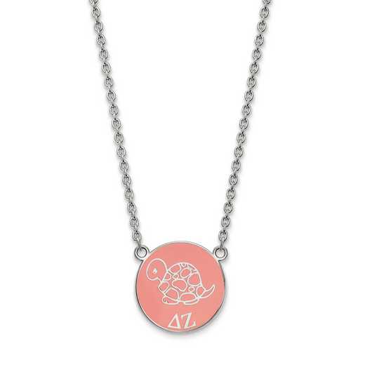 SS043DZ-18: SS LogoArt Delta Zeta Large Enl Pend w/Necklace