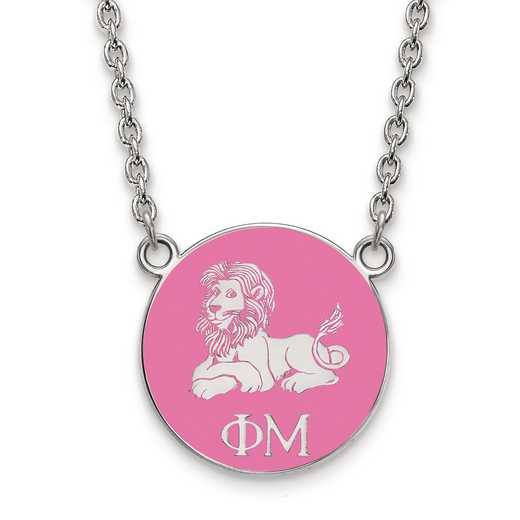 SS043PHM-18: SS LogoArt Phi Mu Small Enl Pend w/Necklace