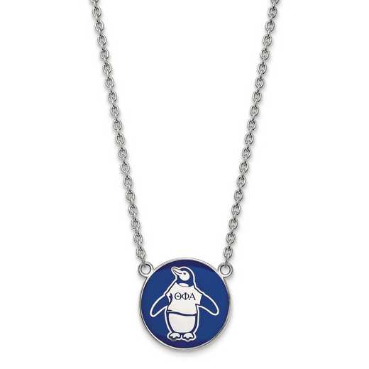 SS043TPA-18: SS LogoArt Theta Phi Alpha Large Enl Pend w/Necklace