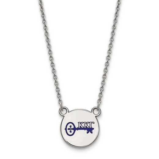 SS044KKG-18: SS LogoArt Kappa Kappa Gamma Sm Enl Pend w/Necklace