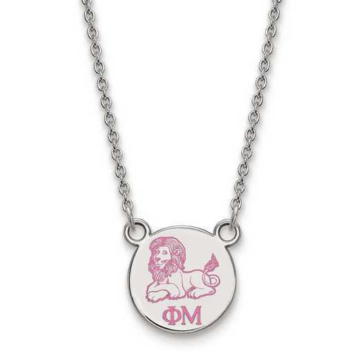 SS044PHM-18: SS LogoArt Phi Mu XS Enl Pend w/Necklace