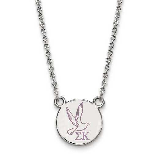 SS044SKP-18: SS LogoArt Sigma Kappa Sm Enl Pend w/Necklace