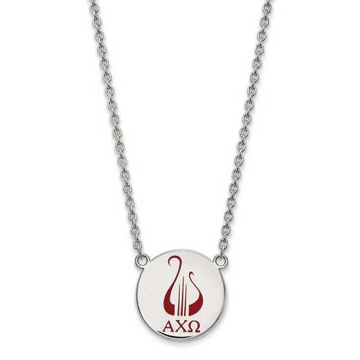 SS045ACO-18: SS LogoArt Alpha Chi Omega Large Enl Pend w/Necklace