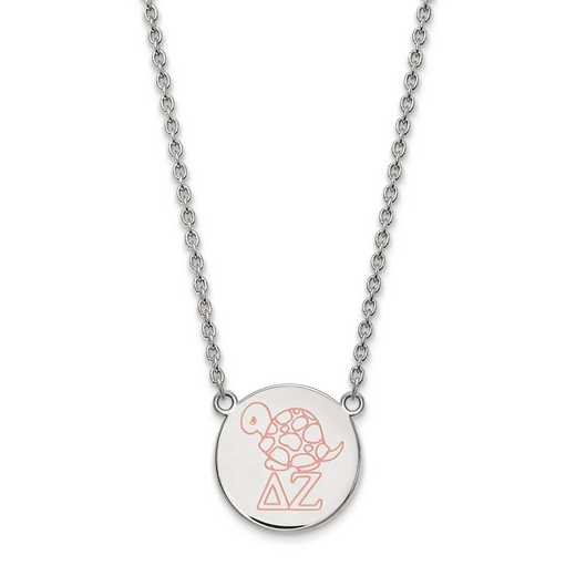 SS045DZ-18: SS LogoArt Delta Zeta Large Enl Pend w/Necklace