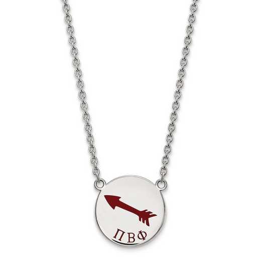 SS045PBP-18: SS LogoArt Pi Beta Phi Large Enl Pend w/Necklace