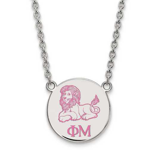 SS045PHM-18: SS LogoArt Phi Mu Small Enl Pend w/Necklace