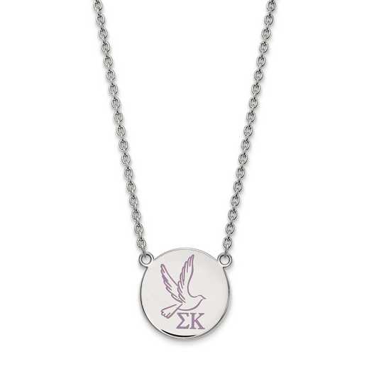 SS045SKP-18: SS LogoArt Sigma Kappa Large Enl Pend w/Necklace