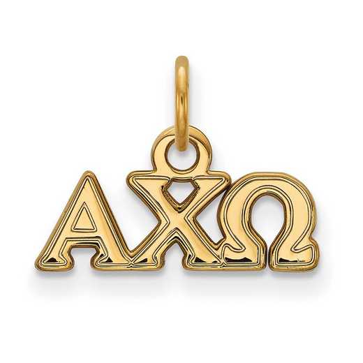 GP001ACO: Sterling Silver w/GP LogoArt Alpha Chi Omega XS Pendant