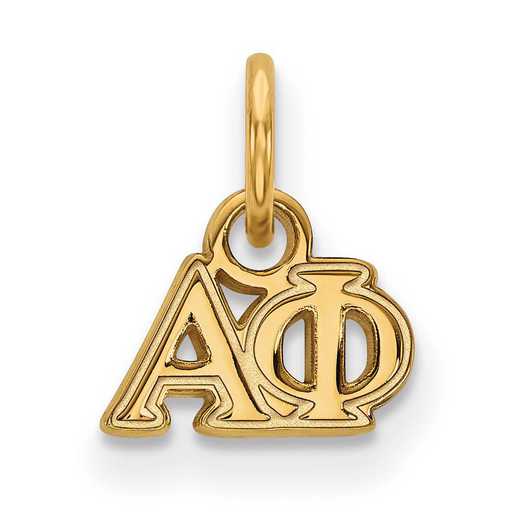 GP001APH: Sterling Silver w/GP LogoArt Alpha Phi XS Pendant