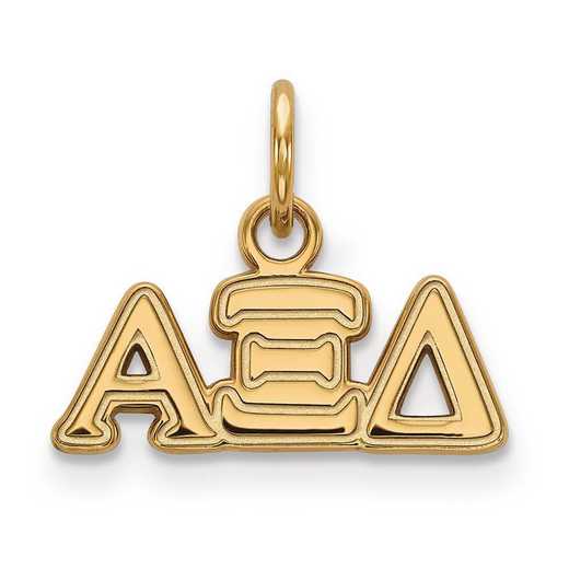 GP001AXD: Sterling Silver w/GP LogoArt Alpha Xi Delta XS Pendant