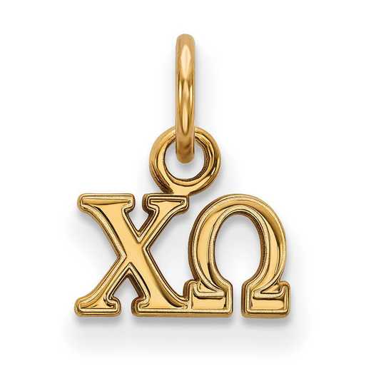 GP001CHO: Sterling Silver w/GP LogoArt Chi Omega XS Pendant